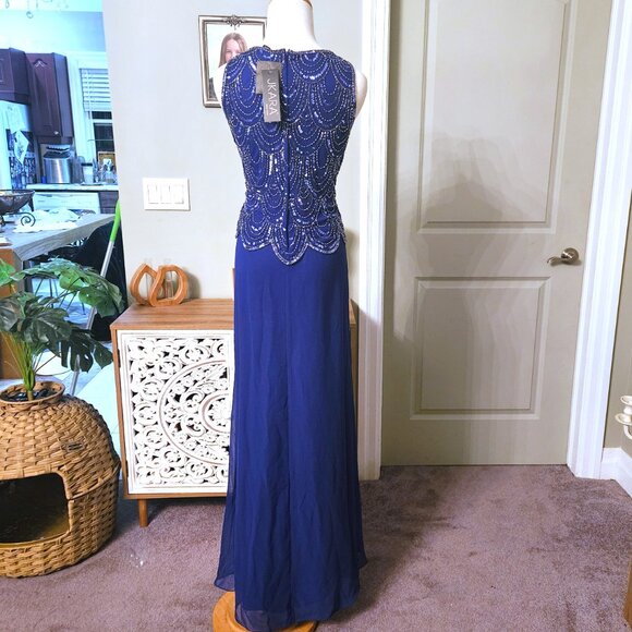 NWT J Kara Handmade Beaded Gown & Scarf, sz 6 - Picture 6 of 14